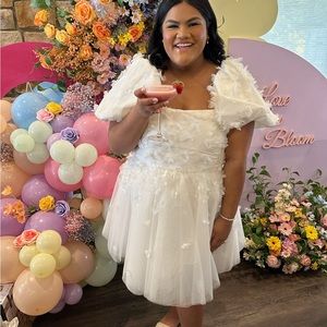 BHLDN Cleo Square-Neck Puff Style Mini Dress - worn once!